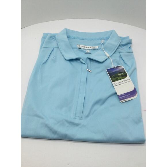 Pebble Beach Tops - Pebble Beach Small Womens Dry-Luxe System Lace Polo Shirt Soft Blue NWT